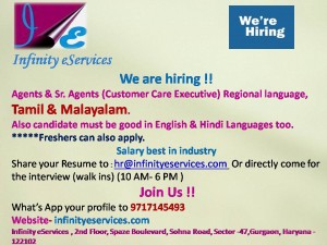 We are hiring-Tamil + Malayalam--